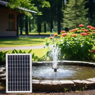 Solar Teichpumpe Springbrunnen Solarpumpe 10W 1000L/H Wasserpumpe Solar Springbrunnen Pumpe Garten Gartenteich Gartenbrunnen Pumpe Solar Water Pump