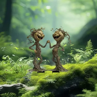 Generisch Gartendeko für Draußen Wetterfest Gartenfiguren für Draußen Wetterfest Gartendeko für Elfen Figuren Garten Harz Figuren 2D Teich Deko Geschenk (Color A)