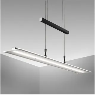 B.K.Licht LED Pendelleuchte I 20 W LED 1600 lm I warmweiße Lichtfarbe I höhenverstellbar, I Echtglas I Deckenleuchte I Essz...