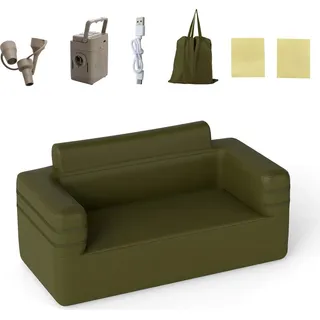 Costway Aufblasbares Sofa 2-Personen Camping mit integrierter Pumpe