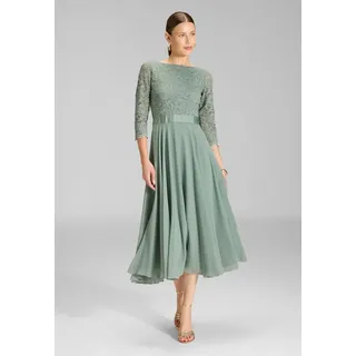 SWING Abendkleid Taillierter Schnitt mit ausgestelltem Rockteil grün 42