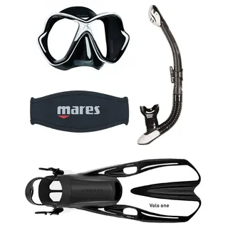 Mares X-Vision Schwarz/Weiss Schnorchelset