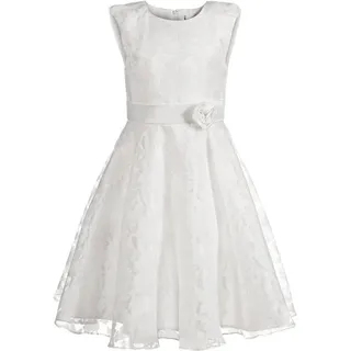 happy girls Taufkleid HAPPY GIRLS, Mädchen, Gr. 116, N-Gr, beige (ecru), Web, Obermaterial: 100% Polyester, geblümt, gemustert, unifarben, festlich, Midi, Rundhals, Kleider Taufkleid, mit hochwertiger Spitze