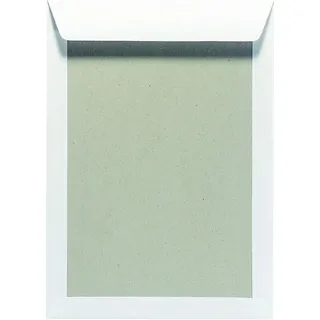 MAILmedia Mailmedia, Versandtaschen B4, 120g/qm, Papprückwand Haftklebung weiß, ohne Fenster, haftklebend, Kraftpapier, 100 Stück