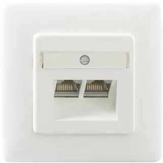 RUTENBECK Datendose Kat6 mit Zentralstück und Abdeckplatte 2 x 8-polig RJ45