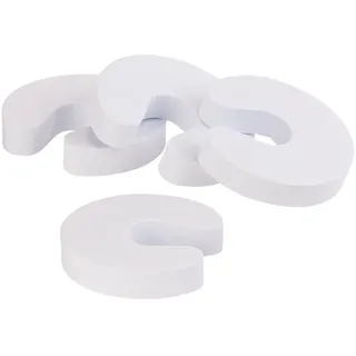 Fensterstopper: 4er-Set Schaumstoff-Türstopper, Klemmschutz, weiß (Türpuffer, Kl