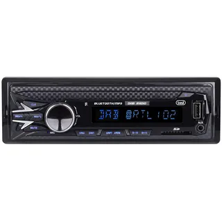 Trevi SCD 5751 DAB, Kabelloses Autoradio, mit DAB, DAB+ und UKW-Radiofunktion 160W, Wireless Verbindung, USB, SD, AUX-IN, Inklusive DAB-Antenne, Alphanumerisches LCD-Display, Schwarz