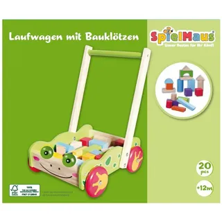 Vedes SpielMaus Holz Laufwagen mit Bauklötzen, 20 Stück