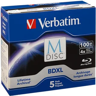 Verbatim M-DISC BD-R XL 100GB/1-4x Jewelcase 5 Disc)