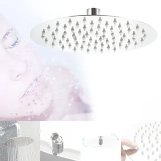 Wiltec Regendusche Rund 25cm Edelstahl Kopfbrause Rainshower Brausekopf