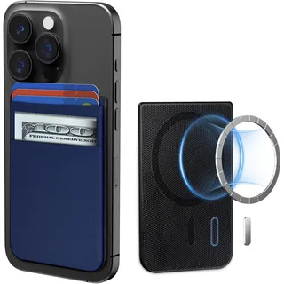 CloudValley für MagSafe Wallet, 5 Karten Halter, Kartenkalter für iPhone 16/15/ 14/13/ 12 Serie, Card Holder Magnetische Magnet Hülle Zubehör, Blau