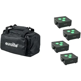 Eurolite Set 4x AKKU IP Flat Light 3 sw + Soft-Bag