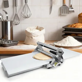 twostronking Teigausroll Blätterteig Maschine, Teigausrollmaschine, Mit Großem Ausrollbrett Und 360°-Rollengriff, Einstellbare Pressstärke Von 0-25,0 Mm, Edelstahl 300