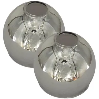 2er Set Ersatzglas Kugellampenschirm E14 Rauchglas Ø 9cm Kugel Glas Lampenschirm LED geeignet Lampenglas Pendellampe Ersatzschirm Glaslampenschirm Smoke Glas für Lampe Leuchte (2Stk. rauchfarbig)
