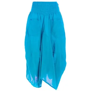 Vishes Maxirock Knöchel-Langer Luftiger Damen Sommer-Rock Einfarbig Sommerröcke Goa, Hippie, Boho Style blau 40-44