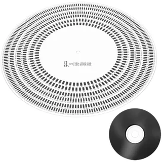 Cyrank Lp Schallplatte Plattenspieler, Phono Tachometer Kalibrierung Strobe Disc Stroboskop Matte Tonabnehmer-Einstelllehre Stroboskop-Scheibe Speed Check Stroboskopscheibe Plattenspieler-Matte