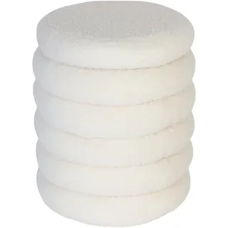 Relaxdays Hocker mit Stauraum, Teddystoff, H x D: 44 x 37 cm, Bouclé Möbel Flur, Boho, Schminktischstuhl Skandi, weiß