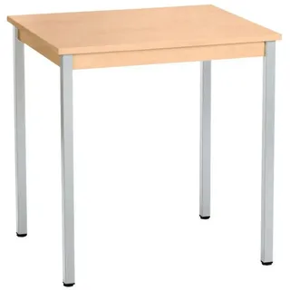 Sodematub Mehrzwecktisch ahorn, alu rechteckig, Vierkantrohr alu, 70,0 x 60,0 x 74,0 cm
