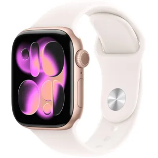 Apple Watch Series 11 GPS 42mm Rose Gold Aluminium Sport Band light blush M/L