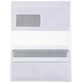 Viking Briefumschläge Mit Fenster DL 220 (B) x 110 (H) mm Selbstklebend Weiß 75 g/m2 1000 Stück