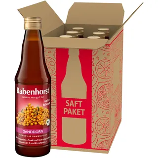 RABENHORST Sanddorn Muttersaft BIO 6er Pack (6 x 330 ml) - 100% purer Sanddorn-Direktsaft aus erster Pressung