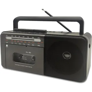 Kassettenspieler Bluetooth Boombox, Tape Recorder AM/FM/SW Radio Stereo Tape Player/Recorder mit großem Lautsprecher und Kopfhöreranschluss, USB/TF/MP3 Tape Player AC betrieben oder