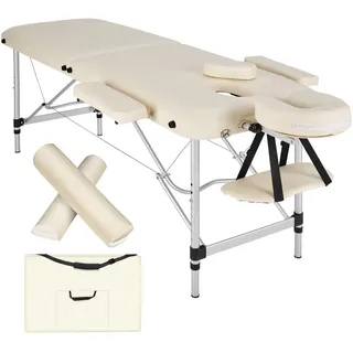 Tectake tectake® 2 Zonen Massageliege-Set, Breite 61 cm, Polsterung 4 cm, mit Aluminiumgestell, 210 x 95 x 89 cm
