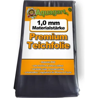Aquagart Teichfolie PVC 8m x 6m 1,0mm schwarz Folie für den Gartenteich