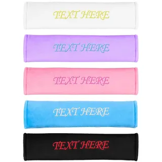 Personalisierter Sicherheitsgurt Bezug mit Namen, Sicherheitsgurt-Schulterpolster mit gesticktem Text (2PCS)