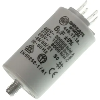 Vedette Kondensator, 8 mF, 450 V, für Wäschetrockner von Brandt, De Dietrich, Fagor, Vedette