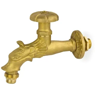 PUTEUS Nostalgie Auslaufventil Drache 1/2 Zoll poliertes Messing