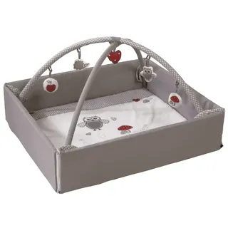 roba Baby Nest 4in1 'Adam & Eule', sichere Wickelauflage mit Absturzsicherung, Kuschelnest, Spiel- & Krabbeldecke, Activity Center mit Spielbogen & Spielelementen & Laufgittereinlage