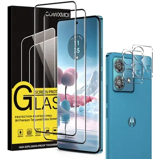 Coiwxmoi 2 Stück Panzer Schutz Glas für Motorola Moto Edge 40 Neo mit 2 Kamera Displayschutzfolie 9H Härte Schutzfolie Schutzglas Ultra HD Transparent Kratzfest Blasenfrei Hartglas Displayschutz