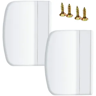 MFT 2x Balkontürgriff aus UV beständigem Kunststoff - Terrassentürgriff in abgerundeter Ausführung für außen inkl. 4 Montageschrauben I Weiß RAL 9016