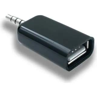 system-s Aux auf USB Adapter 3,5 mm Klinke Stecker auf USB-A, Buchse, Schwarz – System‐S | Schwarz