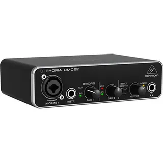 Behringer UMC22 Audiophiles 2x2 USB Audio Interface mit Midas Mic Vorverstärker