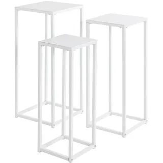 Haku-Möbel HAKU Möbel Beistelltische-Set rechteckig Metall weiß, 3 St.