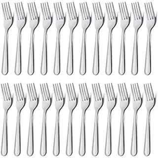 Hsjia 24 Stück Tafelgabeln Set 7,1 Zoll Silber Edelstahl Dinner Gabeln, Gabeln Besteck, Gabeln