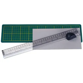 Alco Schneidelineal mit Matte aus Kunststoff 35 cm transparent