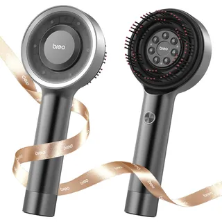 Breo kopfmassagegerät elektrisch Rotlichttherapie und Laser zur Haarwuchsförderung, Shiatsu-Haar-Kopfhautmassagegerät, wasserdicht elektrisches Massagegerät für Kopfhaut (Dunkelgrau-Laser+Rotes Licht)