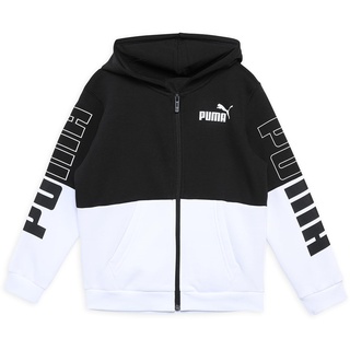 Puma Power Colorblock Full-Zip FL B Sweat, Schwarz, 128