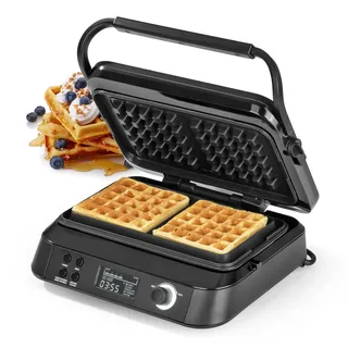 N8WERK Premium Waffeleisen für Belgische Waffeln Schwarz