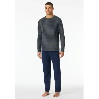 SCHIESSER Pyjama Schlafanzug lang, - Casual Essentials in anthrazit), Blau | Gr.: 98