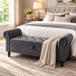 Clevich Sitzbank mit Stauraum 133 cm, Sofa Bench mit Gasdruckfeder