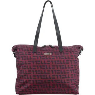 ELLE "Couture", Damen, Gr. B/H/T: 31cm x 50cm x 12cm, rot (weinrot), Nylon, mehrfarbig, Taschen Schultertasche, aus Nylon-Material