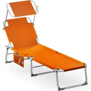 CASARIA Sonnenliege 190 x 60 x 30 cm Orange