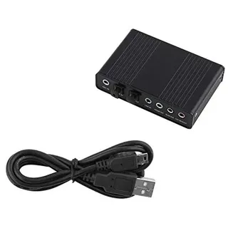 Dioche Soundkarte USB zu 5.1, USB Externe Soundkarte, 6 Kanal mit externem, digitalem, optischem SPDIF-Audioausgang für PC