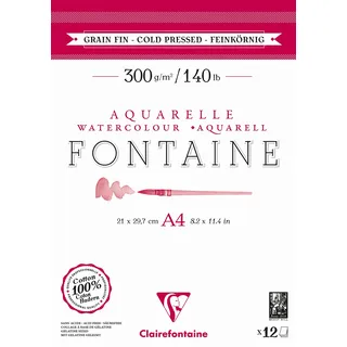 Clairefontaine Aquarellblock Fontaine 1 St. 12 Bogen 300 g Weiß