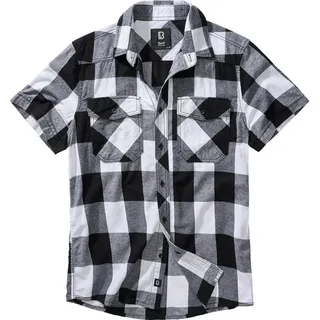 Brandit Textil Checkshirt Kurzarmhemd Schwarz/Weiß 6XL