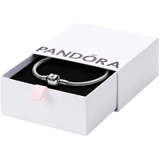 PANDORA Moments Schlangen-Gliederarmband mit Zylinderverschluss aus Sterling-Silber, kompatibel mit Charms und Anhängern aus der Moments Kollektion, Größe: 23cm